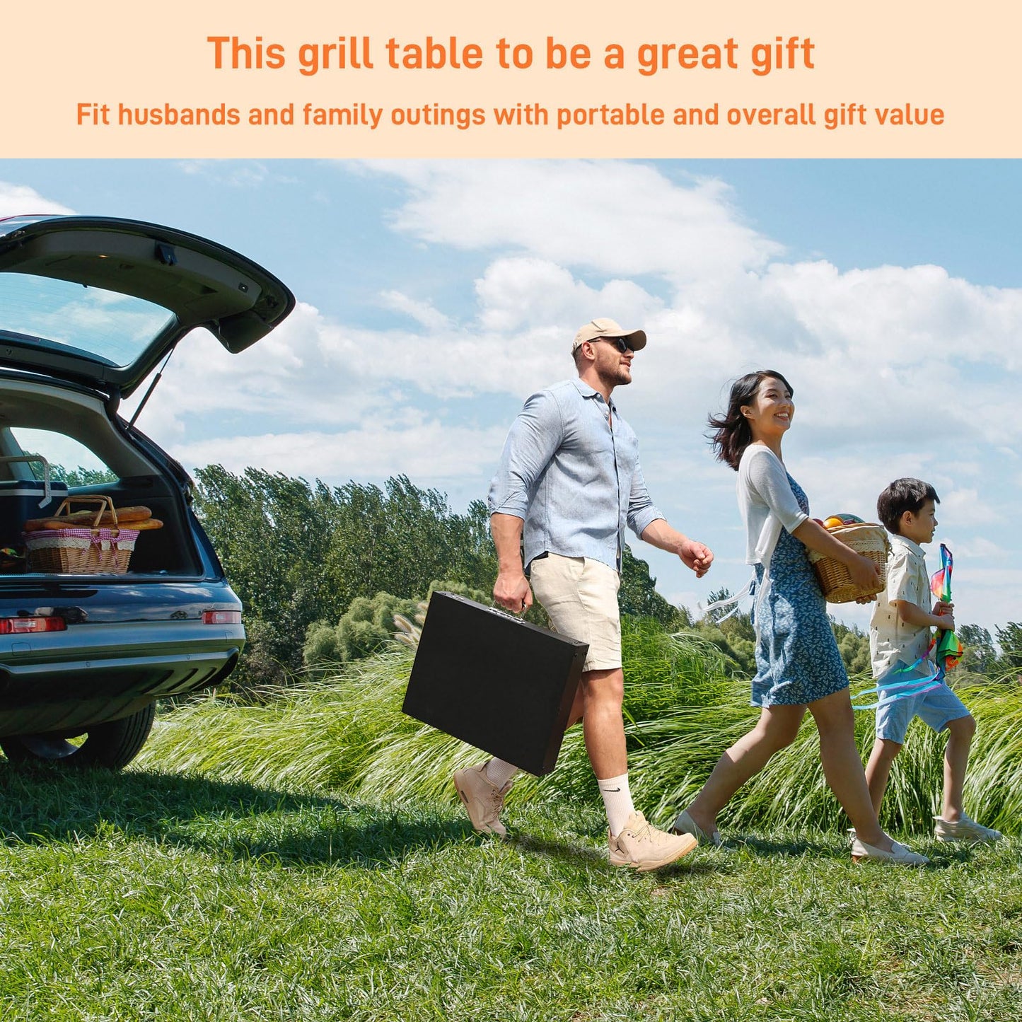 Portable Outdoor Grill Table, Blackstone Griddle Stand, Movable Griddle Stand Fit 17 Inch or 22 Inch, Grill Cart for Blackstone, Ninja Woodfire Grill Stand