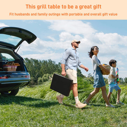 Portable Outdoor Grill Table, Blackstone Griddle Stand, Movable Griddle Stand Fit 17 Inch or 22 Inch, Grill Cart for Blackstone, Ninja Woodfire Grill Stand