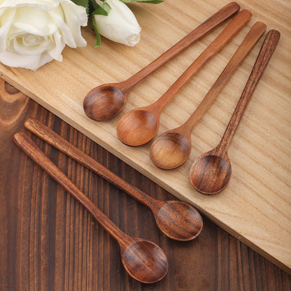6pcs Small Wooden Spoons, 6.7 Inch Smooth Honey Spoon Mini Wood Teaspoon Dessert Table Spoons Sets for Cooking Serving Eating Stirring Coffee Tea Honey Sugar Soup Jar Condiment Kitchen Utensils