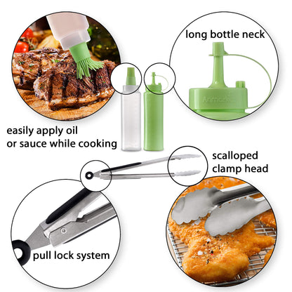 Metal Spatula Set of 4 - Griddle Accessories kit - Grill Flat Spatula Pancake Flipper Hamburger Turner - Metal Utensil Great for BBQ Grill Flat Top Cast Iron Griddle