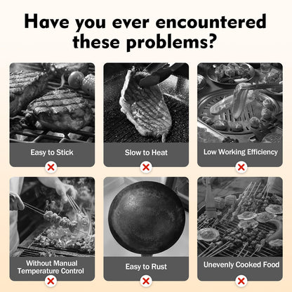 22" Commercial Electric Griddle, 1600W 110V Countertop Flat Top Grill, Stainless Steel Non-stick Teppanyaki Grill, 122-572°F Adjustable Temp Control for Restaurant Kitchens Hotel