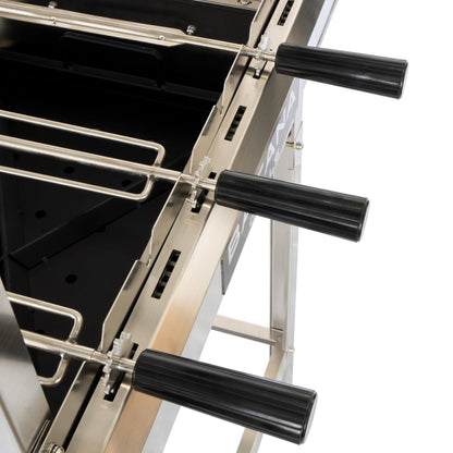 Bacana Grills All-in-One Brazilian BBQ Grill - 7 skewers - Churrasco - Multi Rotisserie - Stainless Steel - Portable Wood Fire & Charcoal Gaucho Churrasqueira Chicken Grill