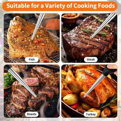 Stainless Steel Turkey Baster, Turkey Basters for Cooking, Turkey Baster Sets -Syringe, 2 Detachable Marinade Injector Needles, Cook and Cleaning Brush, for Flavor Meat Poultry, Beef & Chicken Cooking