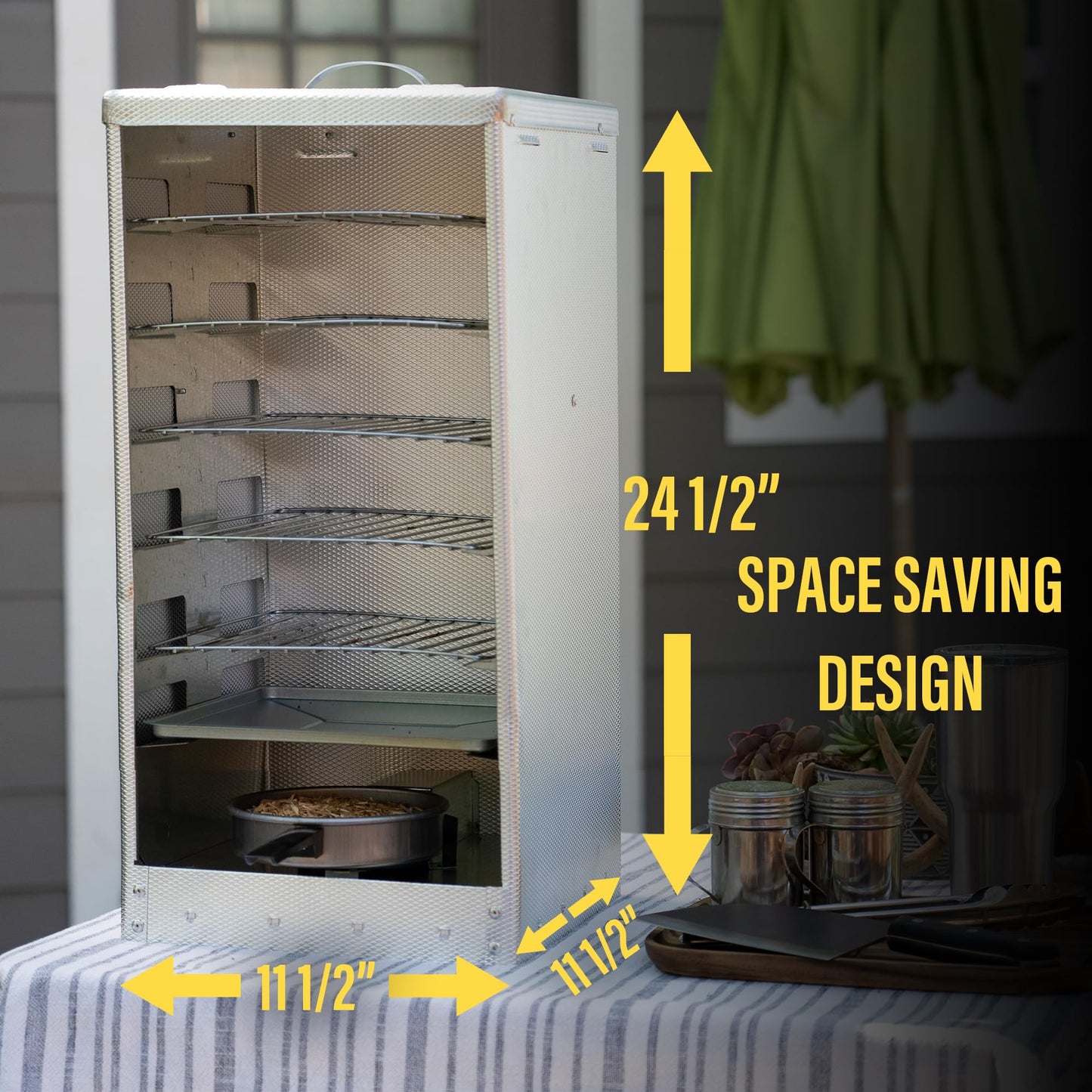 Smokehouse Little Chief Front Load Smoker, Low to Mid Temperature Smoker for Fish, Jerky, Cheese, Sausage & Other meats, Smoke Up to 25 Pounds of Meat & Fish