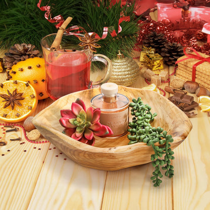 ZENFUN Wood Root Dish Bowl, Natural Wooden Bowl, Handmade Serving Bowls for Candy, Bread, Snacks, Serving Appetizer Display, 9.8''-11.4'' Diameter