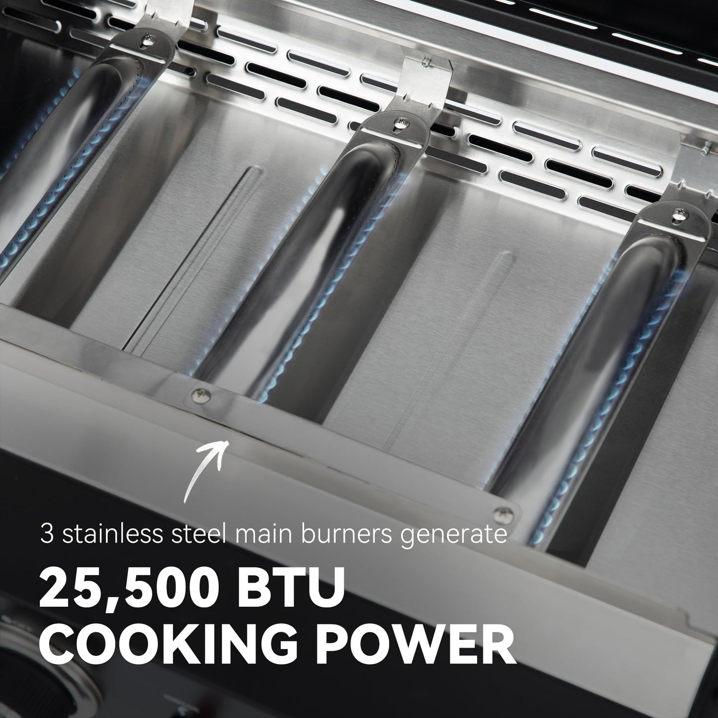 Royal Gourmet PD3001 3-Burner Propane Gas Griddle with Collapsible Stand, 23-Inch Portable Griddle with Side Table & 314 Sq. In. Cooking Area for Camping, Tailgating, Backyard & Patio, Black