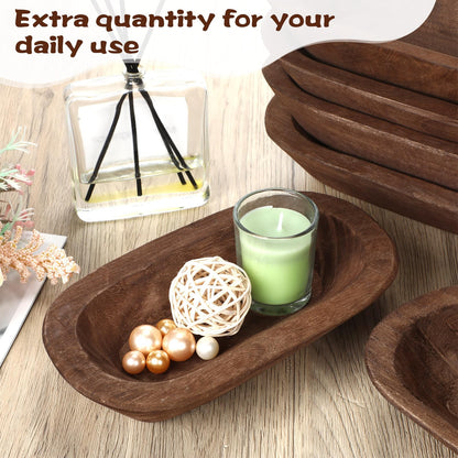 Nuogo 10 Pack Wooden Dough Bowls Bulk Rustic Dough Bowls for Wedding DIY Candle Home Crafts Making Farmhouse Fruits Supplies Decoration(8.5 Inches,Brown)