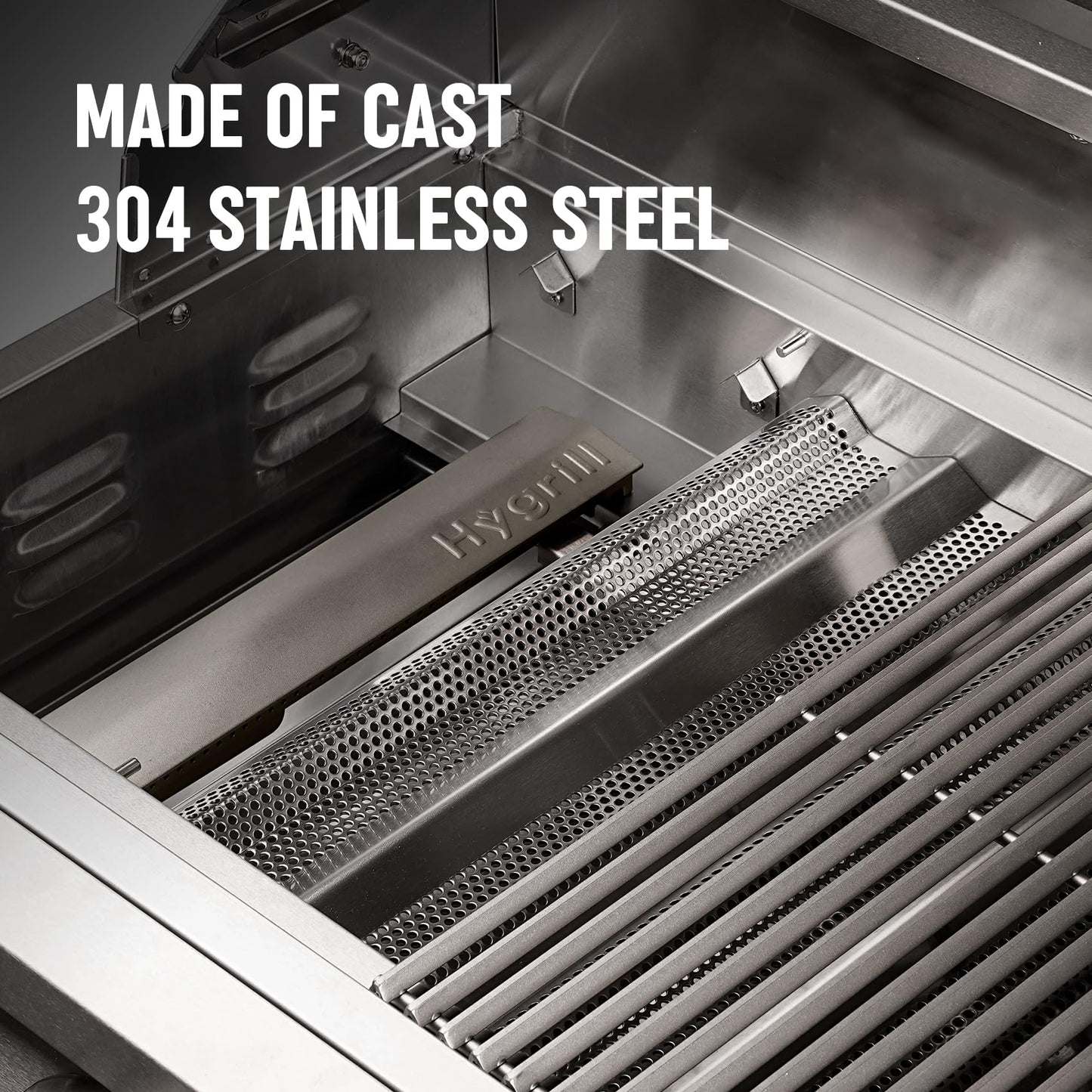 Hygrill Premium XTR 32-Inch Built In Grill, Stainless Steel 4-Burner Grill Head for Outdoor Kitchen with Rear Infrared Burner and LED Lights, Natural Gas