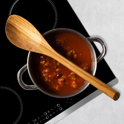 Rock & Branch Olive Wood Cooking Spoon, Wooden Mixing Spoon for Cooking, Safe for Nonstick Cookware, 13" Long
