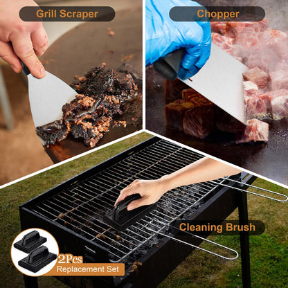 35PCS Griddle Accessories Kit, Leonyo Flat Top Grill Accessories, Grill Tools with Griddle Spatulas, Smash Burger Press, Basting Cover, Scraper for Outdoor BBQ Teppanyaki Hibachi Cooking