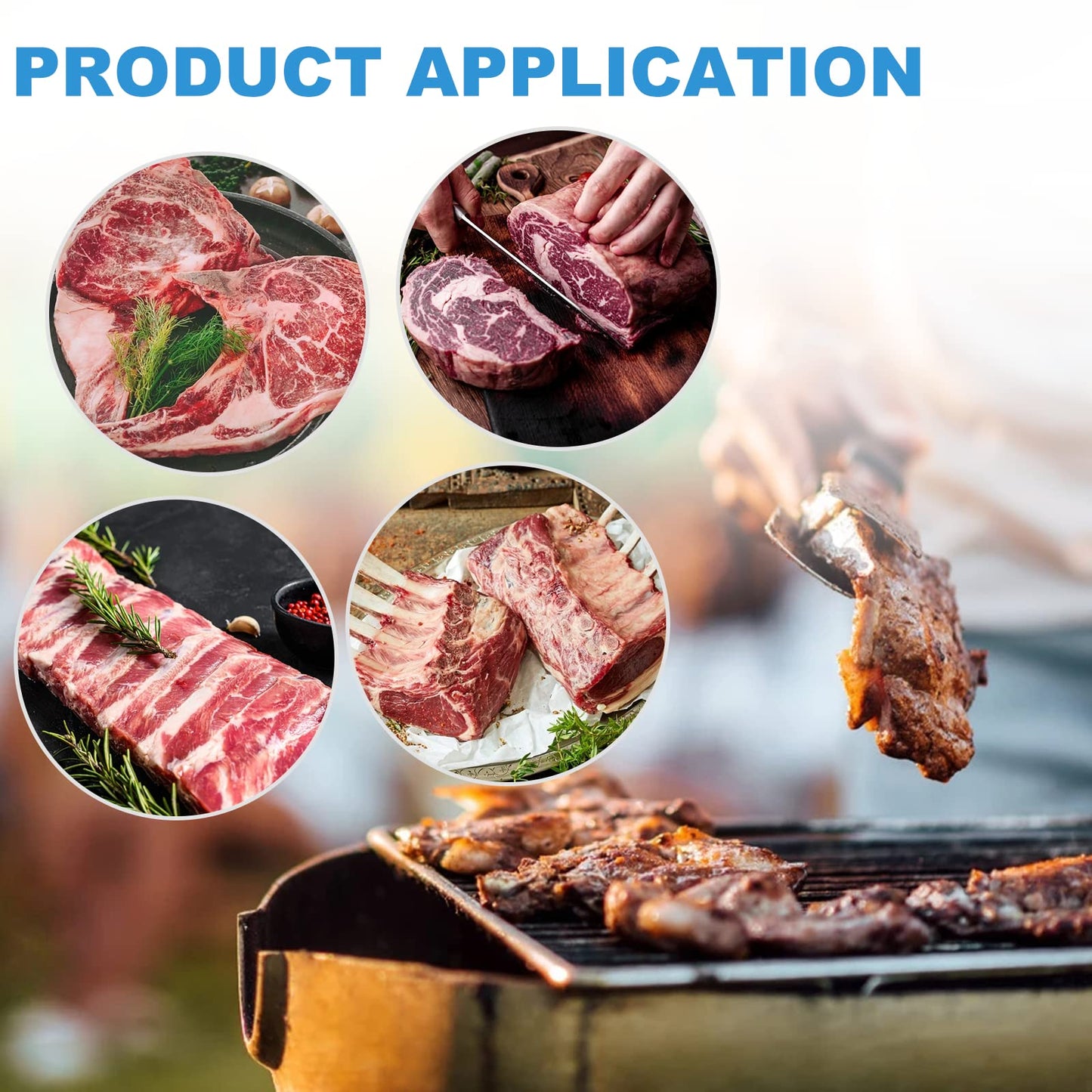 Electric Meat Injector Gun Pump with Hose, Stainless Steel Electric Marinade Injector 50W Meat Syringe Single Gun with 10 Needles for Roast Turkey, Pork, Beef (Three Needle)