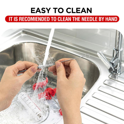 Red Mountain Valley Meat Injector, Portable Plastic Marinade Turkey Injector Syringe with Screw-on Meat Needle for Smoker BBQ Grill, food syringe,1-oz, Red