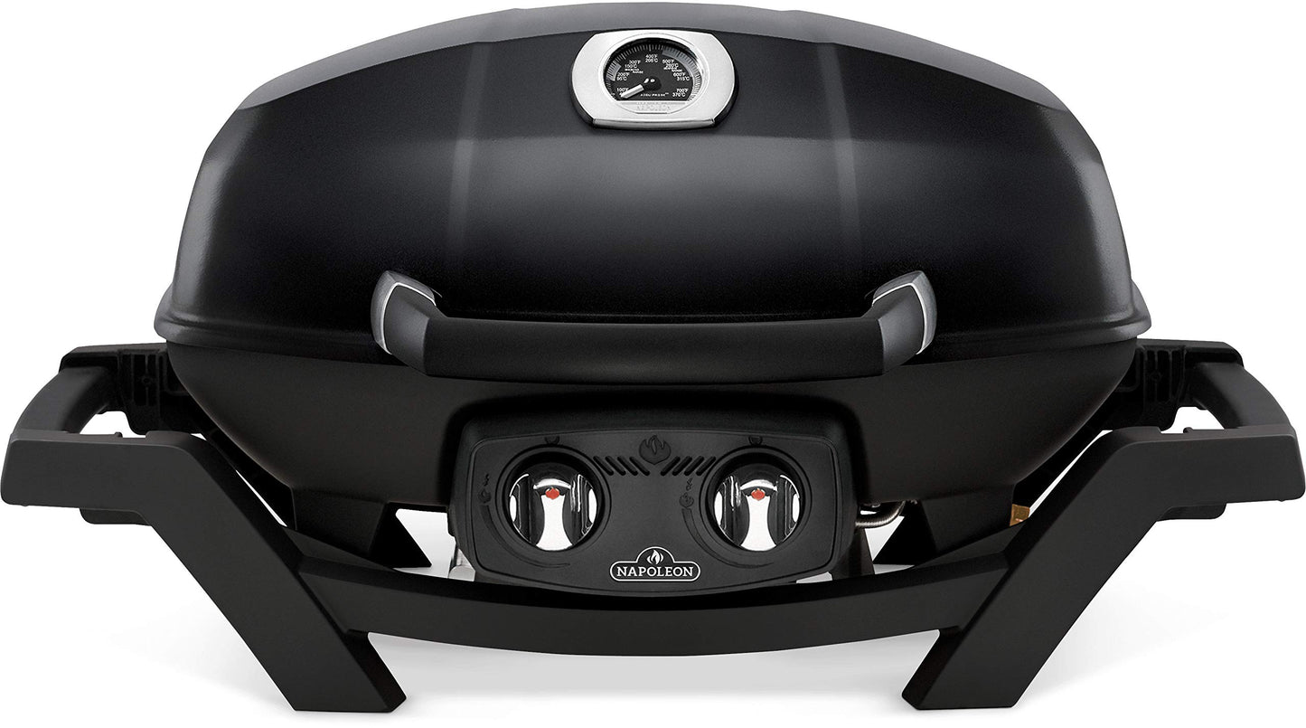 Napoleon TravelQ PRO285 Portable Natural Gas Grill, Black, 2 Burners, Tailgating, Camping, and Small Outdoor Spaces