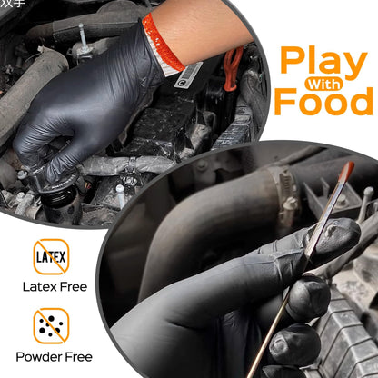 ZFYOUNG BBQ Gloves 6 Cotton Glove Liners and 100 Disposable Nitrile Gloves,Washable Cotton Liners Powder Latex Free Nitrile Gloves,Applies to Cooking Baking Grilling.