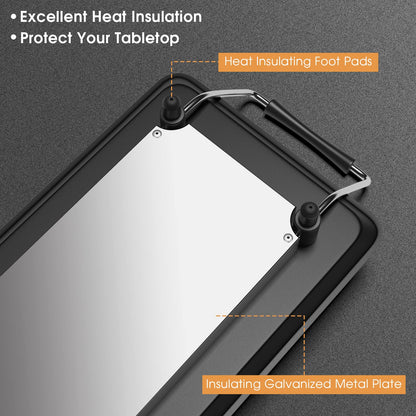 COSTWAY 35" Electric Griddle Teppanyaki Grill, Nonstick Extra Large Cooking Plate for Pancake Barbecue, Indoor Outdoor Table Top Grill with Adjustable Temperature & Drip Tray, 2000W