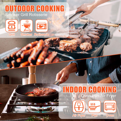 QuliMetal Smart Bluetooth Wireless Meat Thermometer Digital | BBQ, Grill, Oven, Smoker, Air Fryer, Kitchen | Perfect for Steak, Chicken, Turkey, and More | Delicous Recipes in App