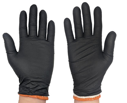 HDMNDD Black Disposable BBQ Gloves Kit - 50 Heavy Duty Full Textured Grip and 2 Heat Resistant Reusable Glove Liners for BBQ, Grilling, Meat Gloves for Pulling Meat