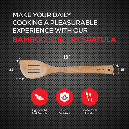 Helen’s Asian Kitchen Slotted Spatula, Natural Bamboo, 13-Inch