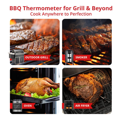 Grill Sync Digital Meat Thermometer Digital Wireless Dual Sensor Bluetooth BBQ Thermometer for Grill, Cooking Smoking, Oven Waterproof Meat Probe with USB-C Charging Case, App-Controlled, 165FT Range