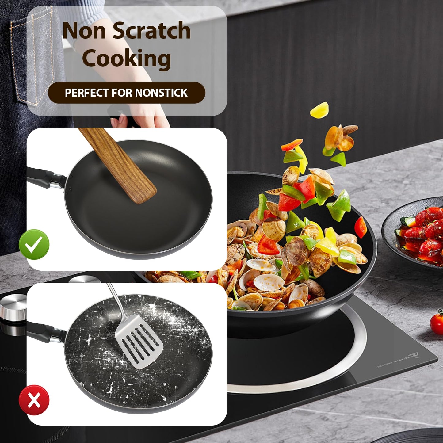 Teak Wood Spatula for Cooking,12.2 Inch Flat Wooden Spatula for Cast Iron,Wood Cooking Utensil,Spatulas Perfect for Flipping,Serving,Scraping,Turning. Set Of 2