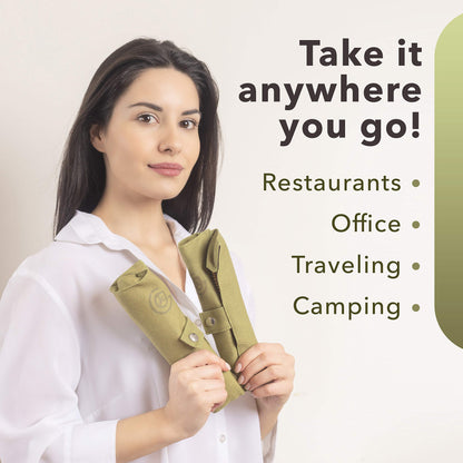 Greenzla Double Pack Bamboo Utensils Set with Bonus Toothbrush Pair, Straw, Spoon, Fork, Knife, Teaspoon, Chopsticks, Brush & Duo Storage Bags - Reusable Bamboo Cutlery - Wooden Utensil Set