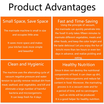 GESAIDES Meat Tumbler Marinator, Automatic Electric Commercial Vacuum Tumbler Marinating Machine, Canister Meat & Vegetable Marinator, for Chicken, Burger, Bacon