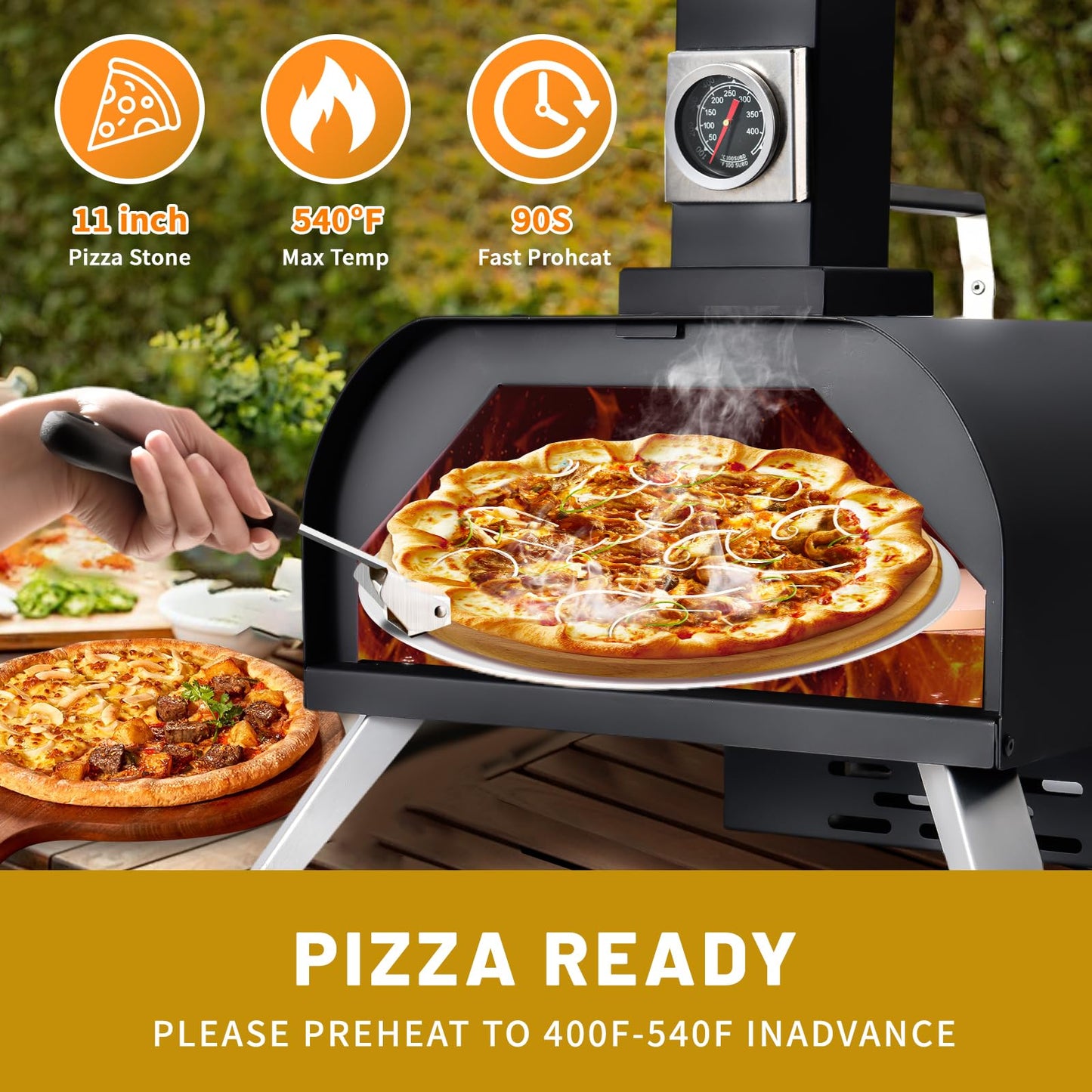 1112 Temp Pizza Oven Rotating Pizza Stone 360 ℃ Outdoor Pizza Oven Wood Pizza Oven Outdoor Ovens For The Backyard