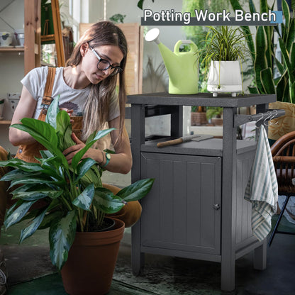 SHPAI Grill Cart Outdoor with Storage Cabinet, Portable Rolling Patio Bar Cart with Wheels, BBQ Prep Table, Movable Stainless Steel Kitchen Island Dining Cart for Food/Drink/Cooking -Grey