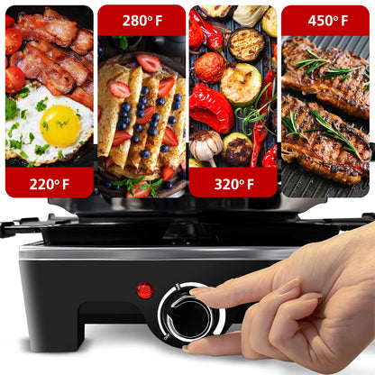 Raclette Grill, Techwood Electric Table Indoor Grill Korean BBQ Grill, Removable 2-in-1 Non-Stick Grill Plate, 1500W Fast Heating with 8 Cheese Melt Pans, Ideal for Parties and Family Fun