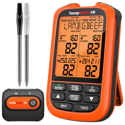 TempSpike 2000FT Wireless Meat Thermometer Digital with 2 Ultra-Thin Wireless Meat Probe, Grill Thermometer Wireless for Rotisserie, Smoker, BBQ, Steak Grilling Accessory, Kitchen Cooking Thermometer