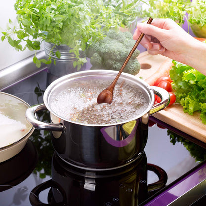 Patelai Wooden Coffee Spoons Long Handle Mixing Wooden Spoon Handmade Stirring Teaspoon for Kitchen Stirring (kusunoki, 6 Pieces)