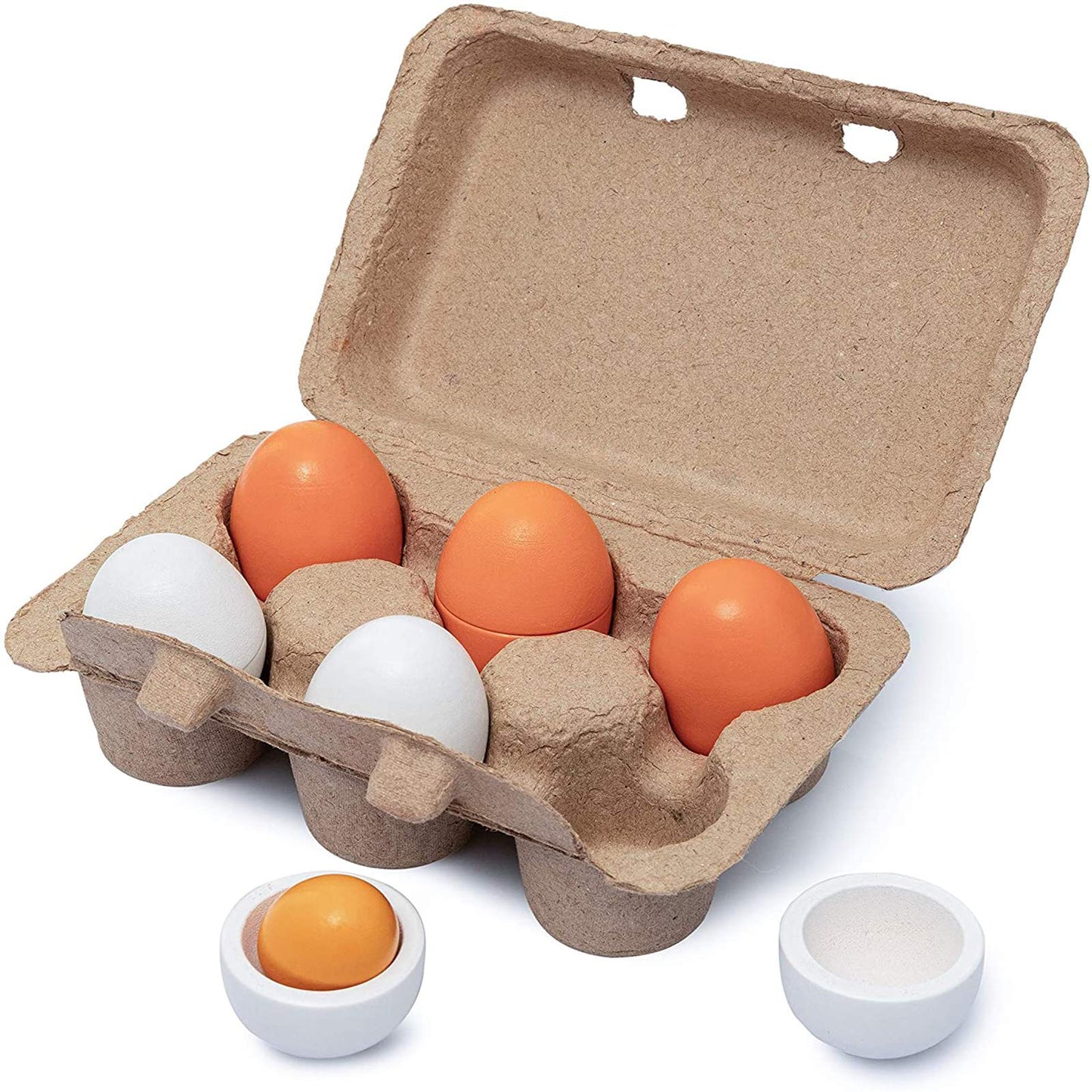 Sportsvoutdoors 6PCS Egg Kitchen Toys, Wooden Toy Food, Kids Play Food Cooking DIY Kitchen Pretend Play Food Set, Easter Eggs