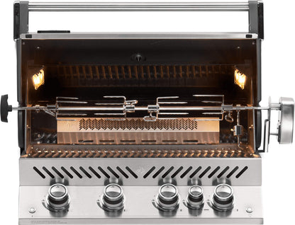 Napoleon BIPRO500RBNSS-3 Built-in Prestige PRO RB Natural Gas Grill Head, 500 sq.in. + Infrared Infrared Rear Burner, Stainless Steel