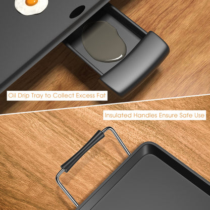 COSTWAY 35" Electric Griddle Teppanyaki Grill, Nonstick Extra Large Cooking Plate for Pancake Barbecue, Indoor Outdoor Table Top Grill with Adjustable Temperature & Drip Tray, 2000W