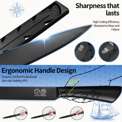 XYJ Carving Knife Set, 10 Inch Slicing Knife and Fork, Stainless Steel Professional Carving Knives, Meat Cleaver Knife With Ergonomic Handle, Kitchen Knives for Home