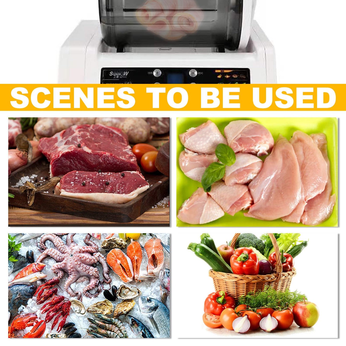 Vdniduir Commercial Vacuum Meat Tumbler Marinating Machine,Hamburger Pickling Machine, for Chicken/Beef/Bacon,Meat & Vegetable