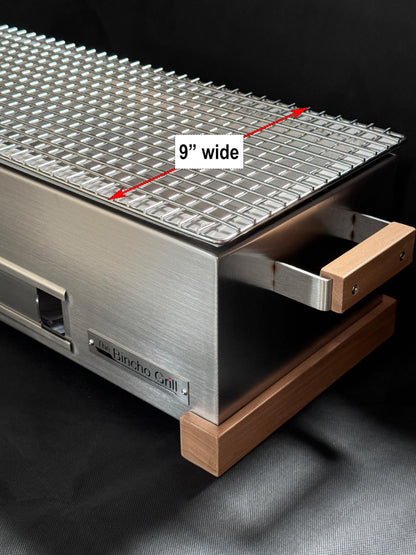 The Bincho Grill GR610W – 24 Inch Wide Body Yakitori Grill – Japanese Style Charcoal Robata BBQ for Skewers, Steaks, and More – Restaurant-Quality Binchotan Tabletop Grill – Portable and Durable