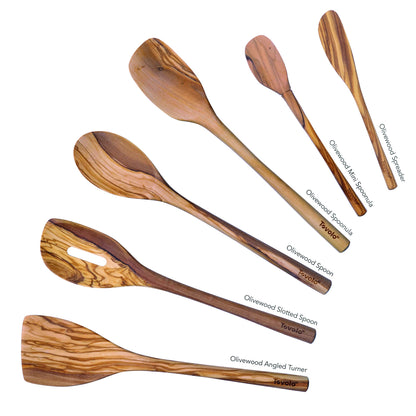 Tovolo Olivewood Utensil Set of 6 for Meal Prep, Cooking, Baking, and More