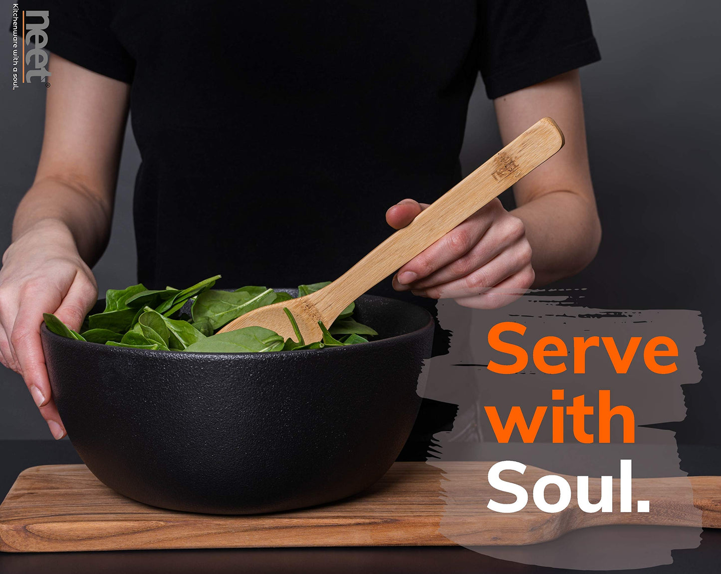 Neet Wooden Spoons For Cooking 6 Piece Organic Bamboo Utensil Set With Holder Wood Kitchen Utensils Spatula Spoon For High Heat Stirring In Nonstick Pots & Pans Quality Gift & Everyday Use