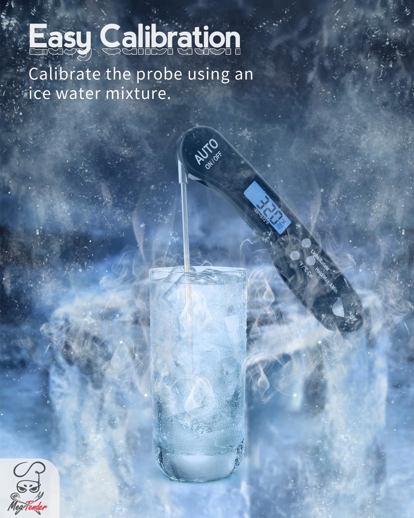 Meat Digital Thermometer for Grilling and Cooking - Instant Read Food Thermometer with Backlight & Inverted Display, for Kitchen, Deep Fry, BBQ, Grill, Baking, Bread, Sourdough, Candy