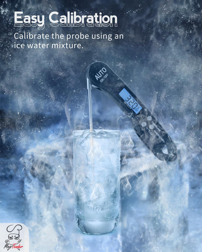 Meat Digital Thermometer for Grilling and Cooking - Instant Read Food Thermometer with Backlight & Inverted Display, for Kitchen, Deep Fry, BBQ, Grill, Baking, Bread, Sourdough, Candy