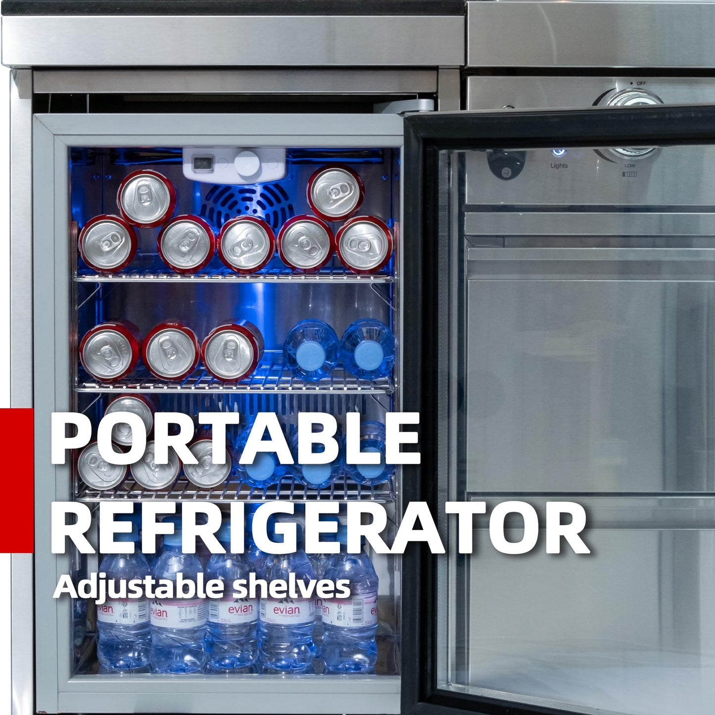 104in Oversized Modular Outdoor Kitchen Bar, 4 Burner 72000 BTU Deluxe Stainless Steel Gas Barbecue Island Kitchen for Backyard w BBQ Grill, Refrigerator, Rotisserie Kit, Countertops, Cabinets, Sink