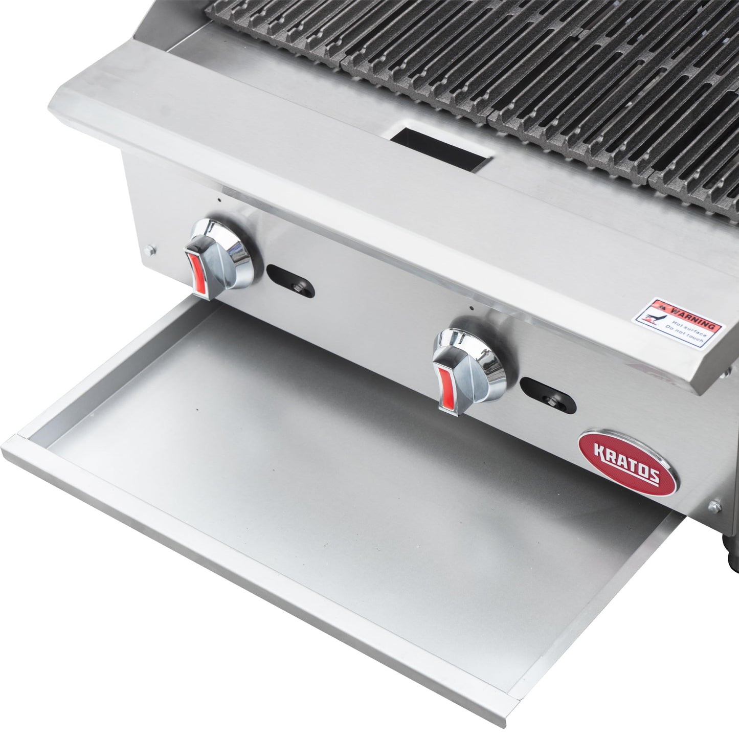 Kratos 24" Commercial Gas Charbroiler - Countertop 2-Burner Stainless Steel Grill, 70,000 BTU Output (29Y-001)