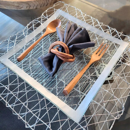 Kyien 6Pcs Wood Soup Spoons And Forks Sets 7.5In Natural Wood Eating Utensils Wooden Flatware Set, Eco Friendly Wood Cutlery Wooden Dinner Fork And Spoon, 3 Spoons and 3 Forks