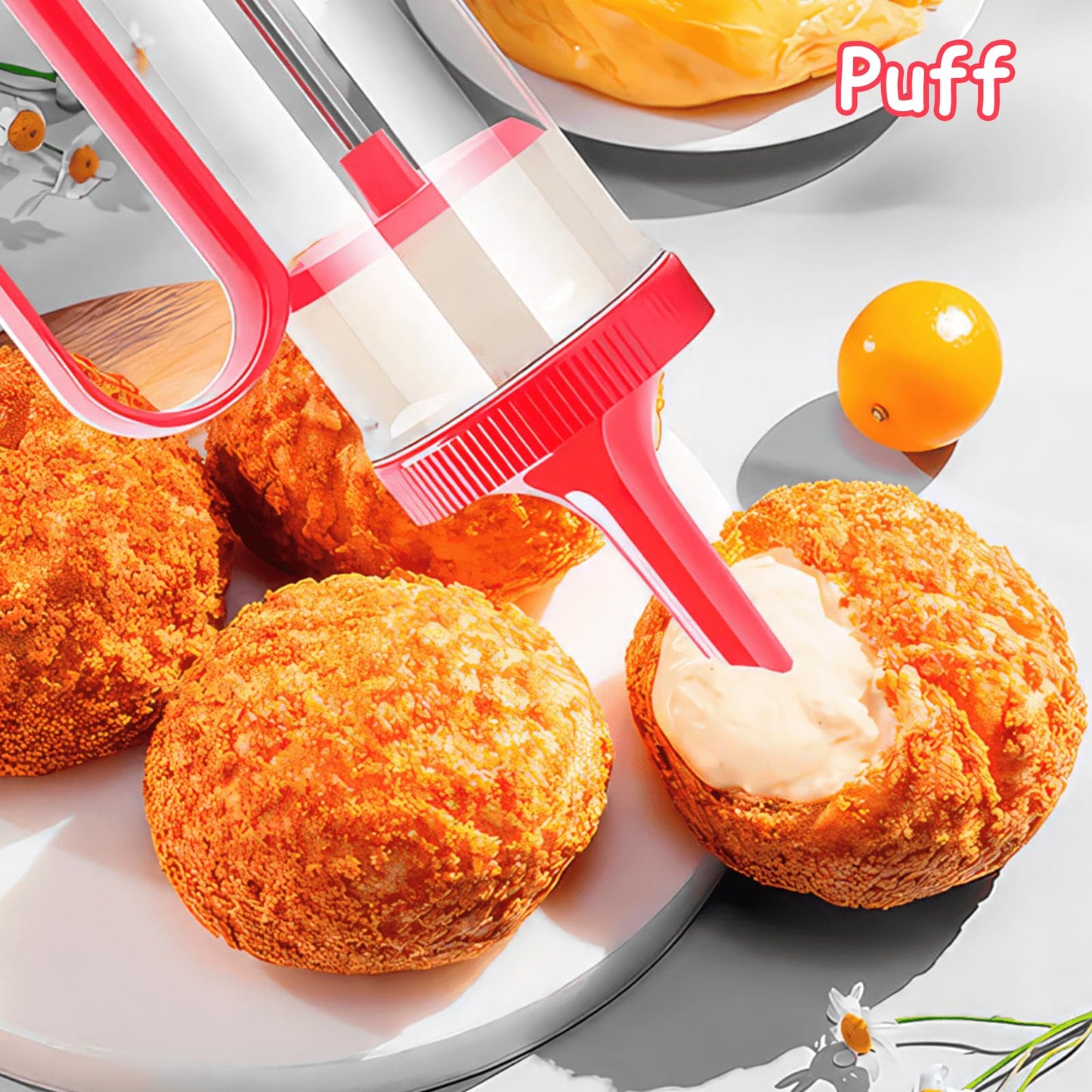 Blingbin Icing Decoration Gun Set, Dessert Decorating Syringe Set, Cupcake Frosting Filling Injector with 6 Icing Nozzles for Cake Cookies Decoration Kitchen Baking Christmas Gift for Baking Lover-Red