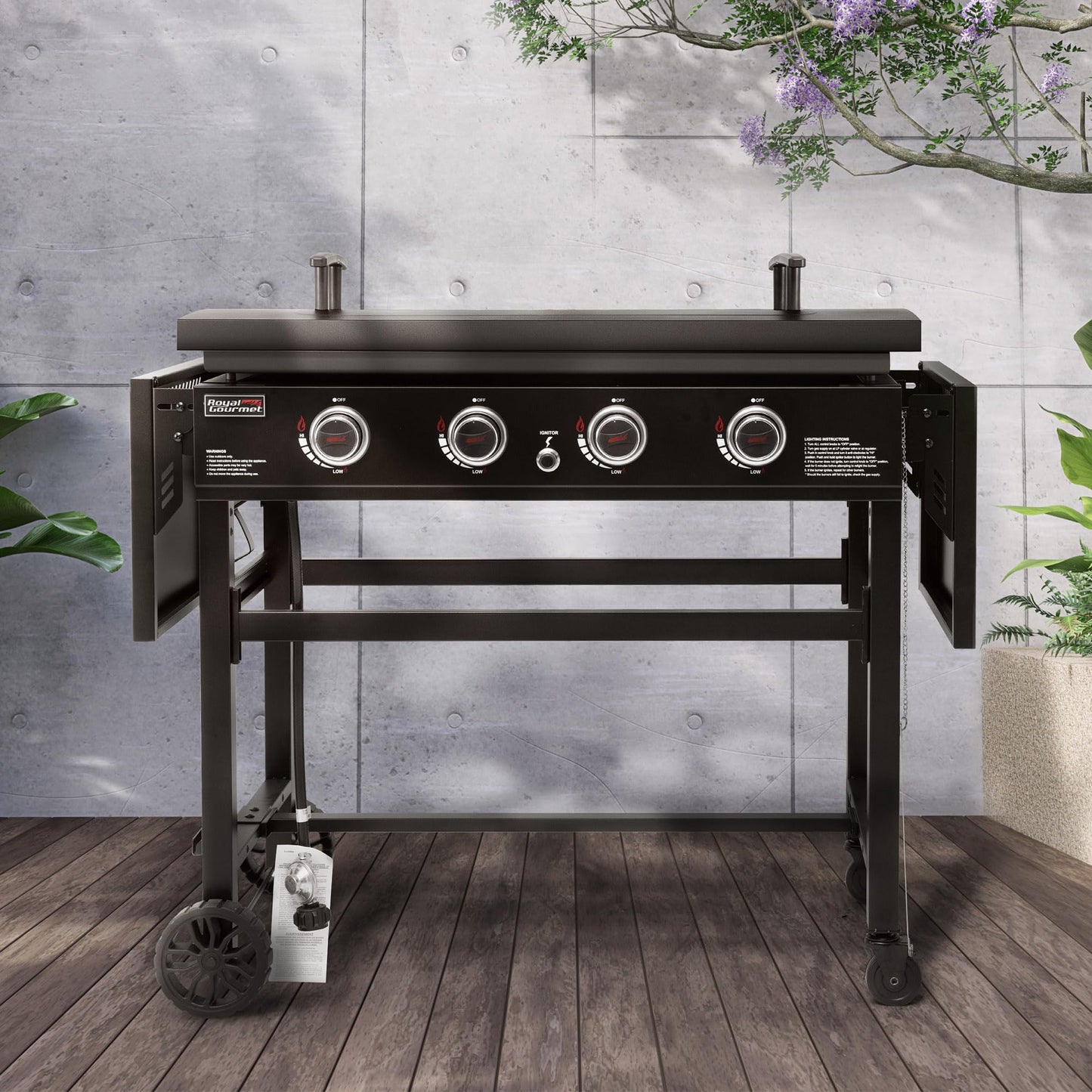 Grills House 38-Inch Griddle Lid, Hard Cover Fits Royal Gourmet 35-Inch 4-Burner Flat Top Gas Griddle, Grill BBQ Accessories, Ideal for Outdoor Cooking, Black, GD2400L-SC