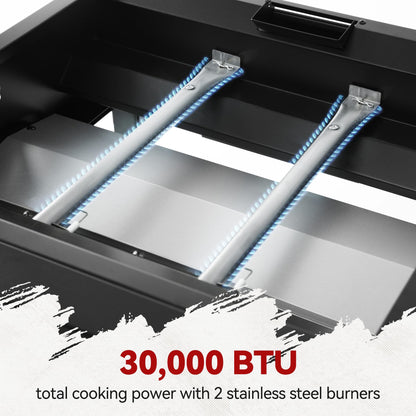 Royal Gourmet GB2000N 2 Burner Propane Gas Griddle, 23 Inch Flat Top Grill with 450 Sq. In. Cooking Area for Backyard and Tailgating, Black