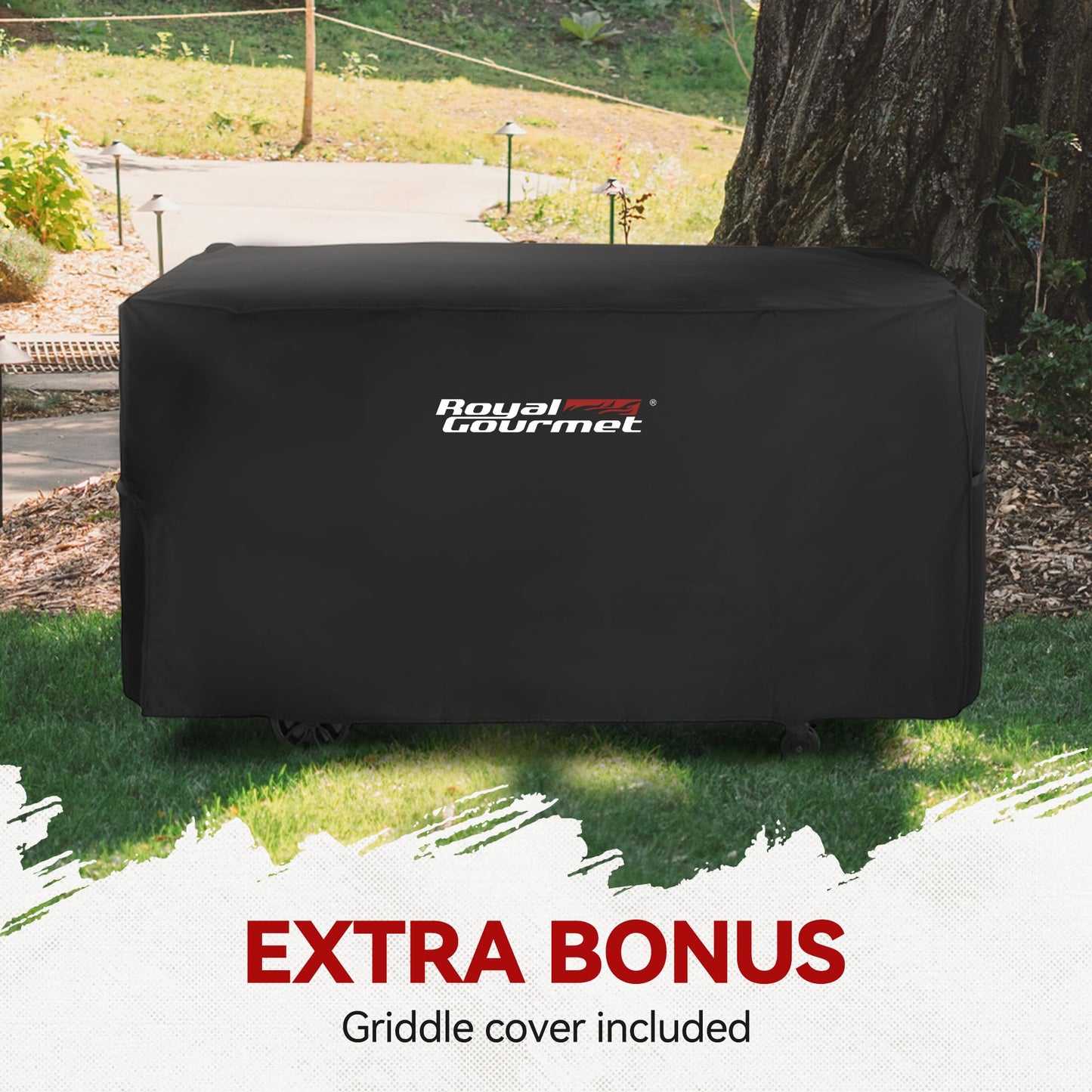 Royal Gourmet GB4001C-N 4 Burner Propane Gas Griddle with Cover, 35 Inch Outdoor Flat Top Grill Griddle with Foldable Side Tables & 52,000 BTUs Output for Barbecue Grilling, Black