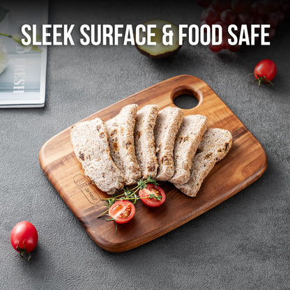 Wood Cutting Boards for Kitchen,JAMES.F Acacia Wooden Heavy Duty Cutting Board, Chopping Serving Boards with Hanging Hole for Meat Bread or Vegetables