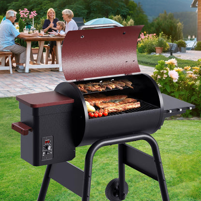Jocoevol Electric Wood Pellet Grill Smoker for Outdoor Cooking, 456 SQ. IN Cook Area Pellet Grill with Auto Feed & PID Temperature Control 180-425°F, 6-in-1 BBQ Grill for Backyard, Camping